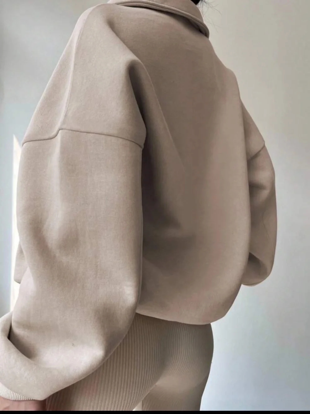 Oversized Half Zip Pullover Sweatshirt Apricot SHEIN Women’s XL Casual Lounge - Picture 4 of 4